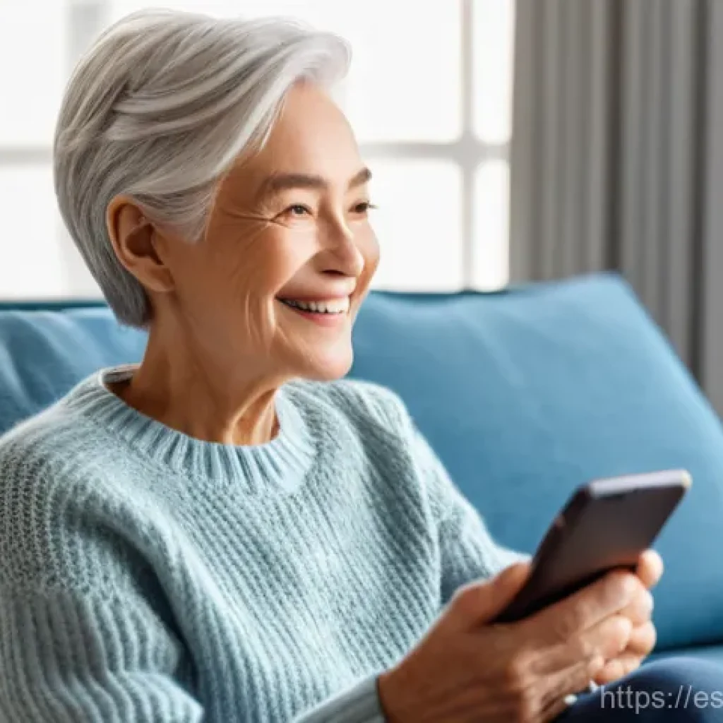 음성 인터페이스의 사회적 영향력 연구 - **Prompt 1: Empowered Accessibility**
An elderly woman with soft, kind eyes and neatly styled si...